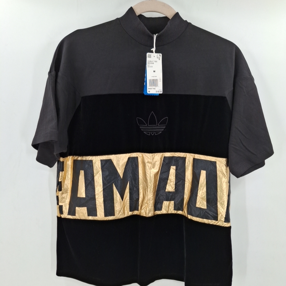 adidas Black and Gold Short Sleeve Tee